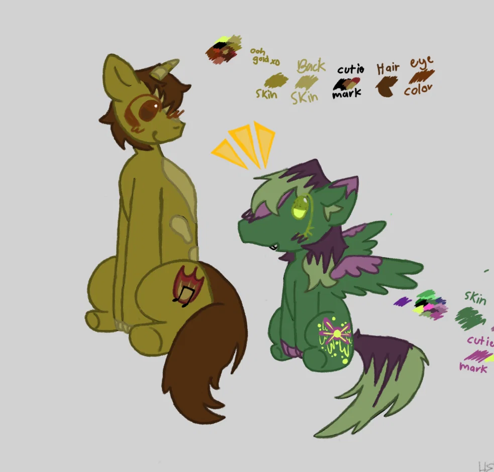 I finished coloring my dad’s ponysona