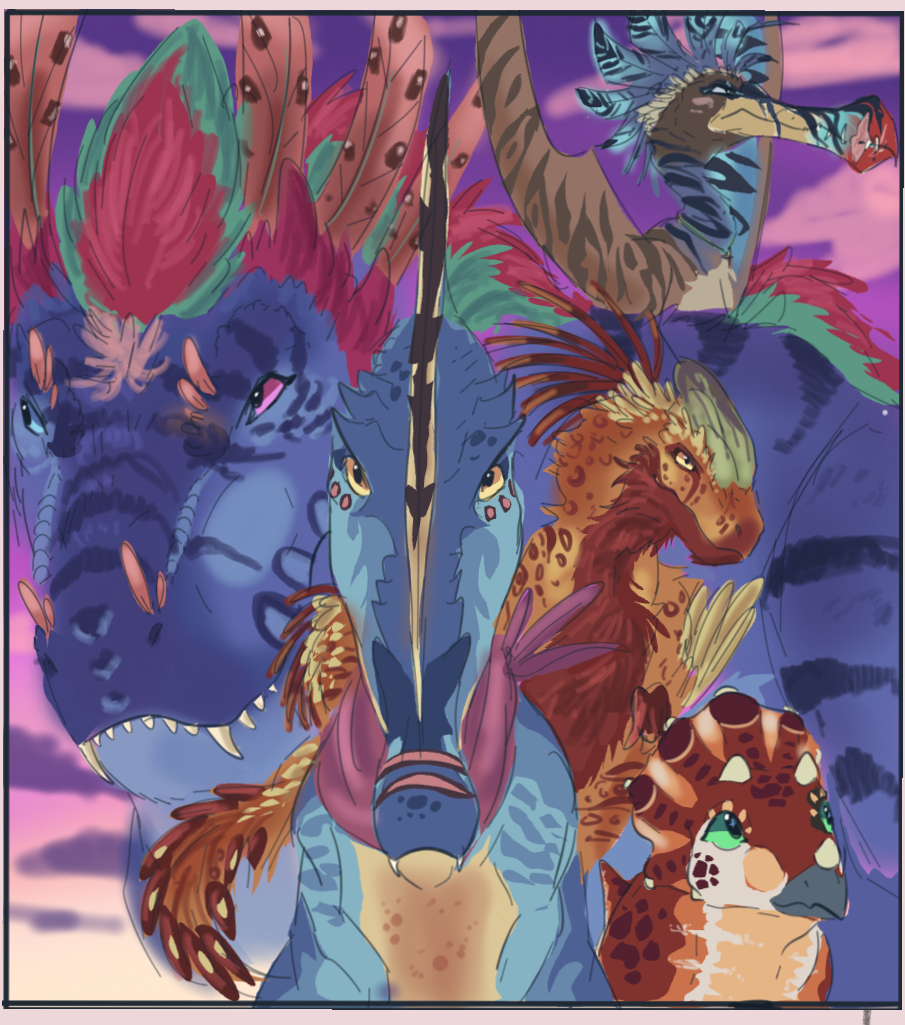 My dino ocs for my story i made 3 years ago
