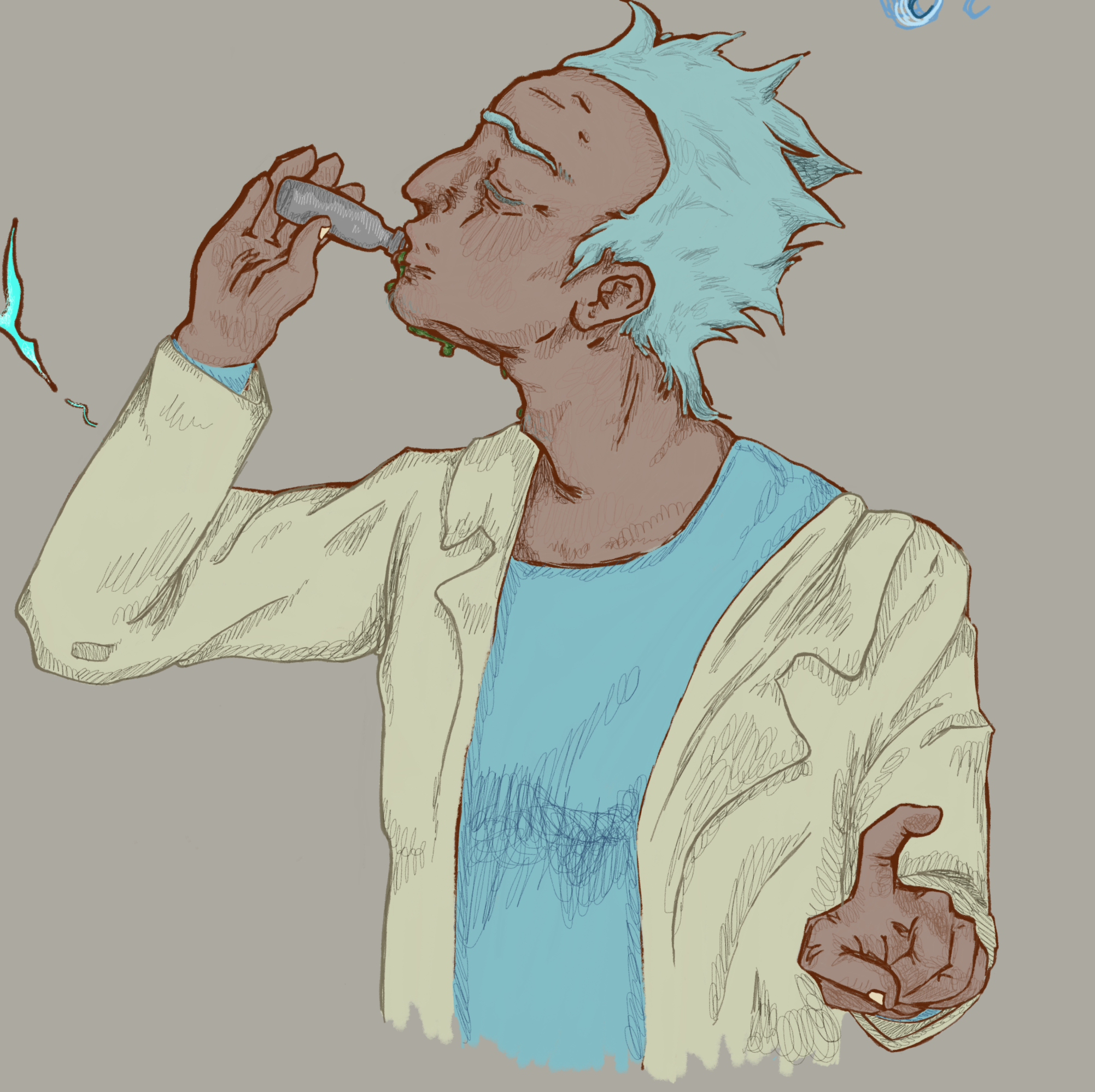 Drunk old man grandpa Rick