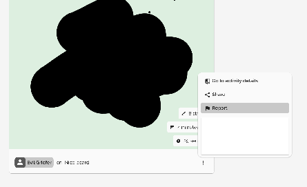 Report in the activity menu