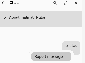 Report message in chat